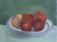 Pommes sur une assiette